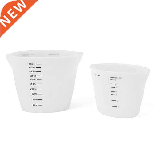 500Ml and 250Ml Reusable Silicone Measuring Cups Household T
