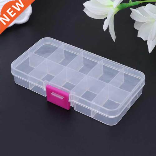 10 Compartments Clear Plastic Storage Box Jewelry Bead