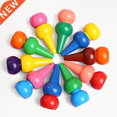 12pcs/Set Non toxic Children Safety Color Crayons Baby 3D F