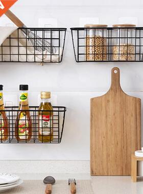 Wrought Iron Wall Mount Shelf Kitchen Hanging Basket Storage