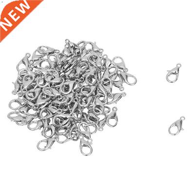 100 PCS Lobster Clasp Alloy Silver Color 12 x 6mm TOP