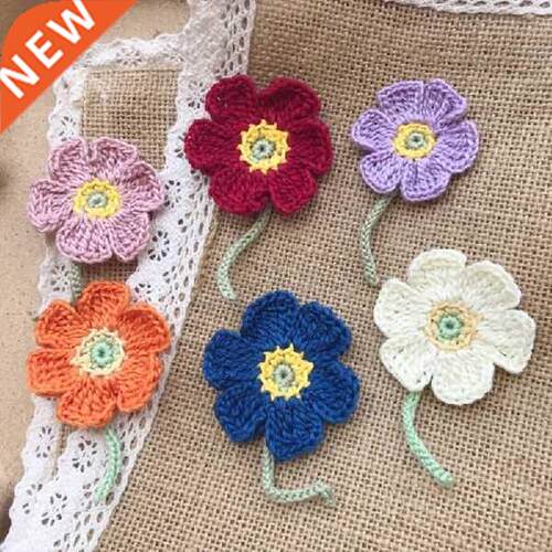 Retro Wild Flower Brooch Handmade Crochet Knitted Lovely