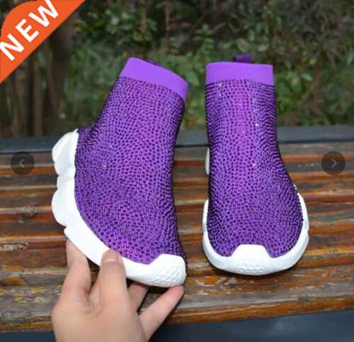 Sneakers Women Crystal Sock Boots Sport Bling Rhinestone Sho