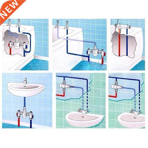 1pcs Brass G1/2 Male  Way Thermostatic Mixing Shower