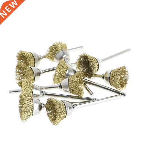 New 10Pcs 18mm Brass Wire Wheel Brushes For Grinder Rotary T