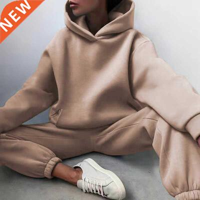 Women's Tracksuit Autumn Winter Warm Solid Color Fle