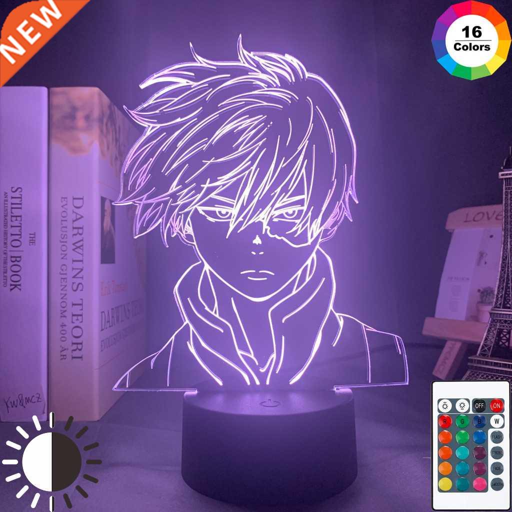 Anime My Hero Academia Shoto Todoroki Face Design Led Night