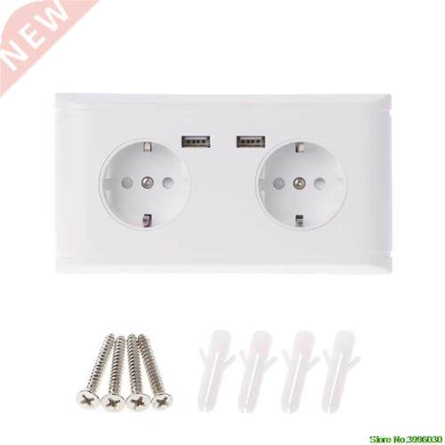 16A Wallu007FDouble Socket Charger Adapter Double USB Ports