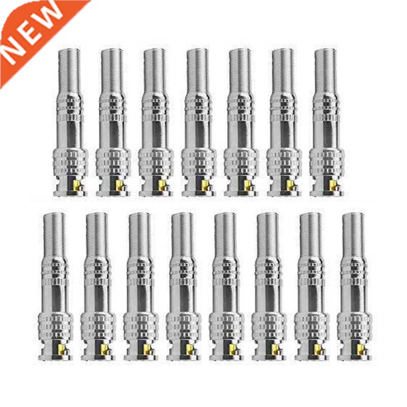 15Pcs BNC Male Connector Coax Male Crimp Plug RG59 Nickel