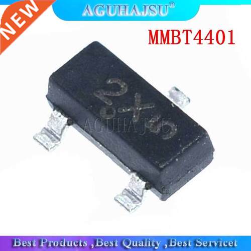 100pcs MMBT4401LT1G MMBT4401 SOT23 SOT23-3 SOT SMD 2X 40V 6