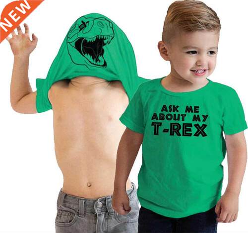 Ask Me About My T Rex Flip T Shirt Kids Funny Shirt Dinosaur