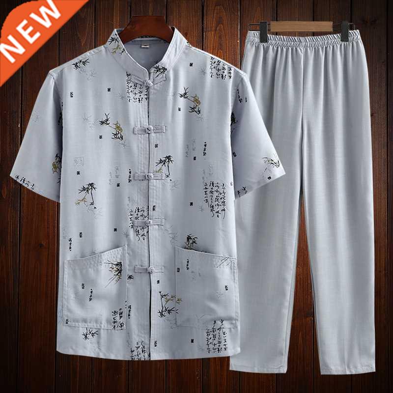 Chinese wind sleeve men's suits middle-aged and old cotton a