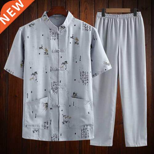 Chinese wind sleeve men's suits middle-aged and old cotton a