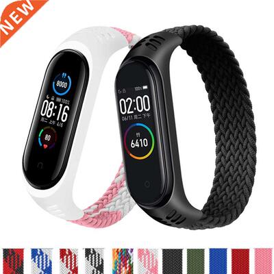 Bracelet for Mi band 5 rap Nylon Braided Solo Loop pulseir