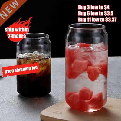Holaroom Creative Can Shape Tea Juice Milk Glass Cup Coffee