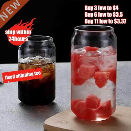 Holaroom Creative Can Shape Tea Juice Milk Glass Cup Coffee