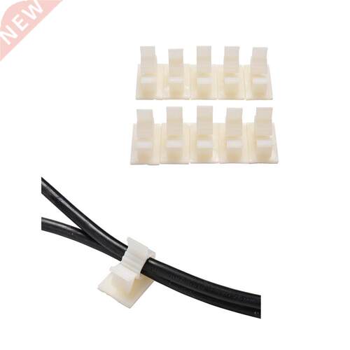 10PCS White Adhesive Cable Clamps Car Wire Tie Mount Wire Ho