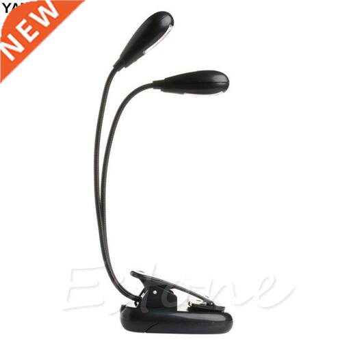 2Dual Flexible Arms 4 LED Clip-on Light Lamp for Piano Music