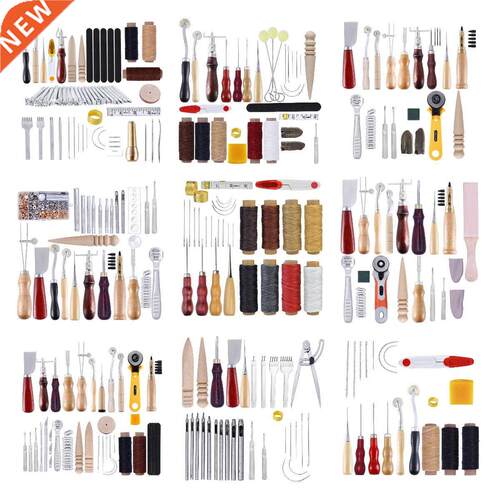 Professionl Lether Crft Tools Kit Home Hnd Sewing Stitch