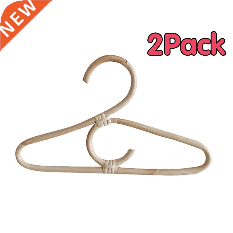 2Pcs Rattan Clothes Hanger Nordic Style Kids Garments Organi