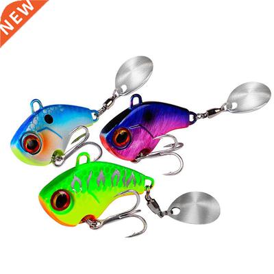 Fshng Lures Wobble Rotatng Metal Vb Vbraton Bat Wnte
