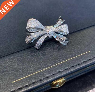 Brand Pure 925 Sterling Silver Party Jewelry Bowknot CZ Diam