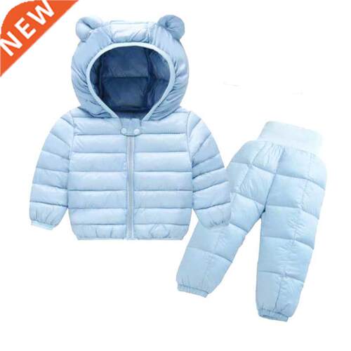 2021 Winter Children Clothing Sets Baby Boy Warm Hooded Down