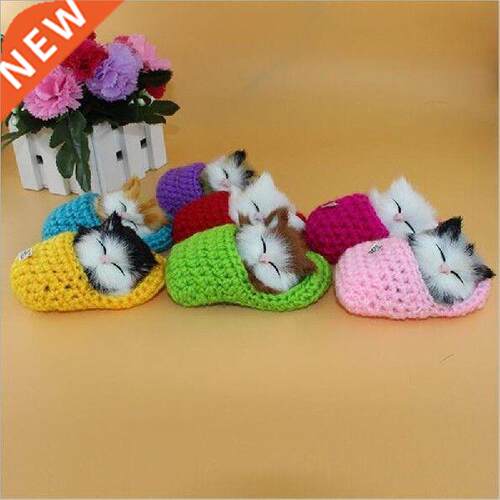 1Pcs New Simulation Sounding Shoe Kittens Cats Plush Toys