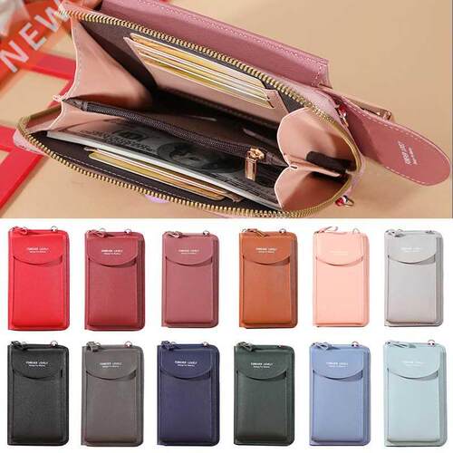 2021 New Women Wallet Solid Leather Shoulder Straps Shoulder
