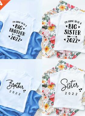 2022 Baby Announcement Toddler Shirt Big Br Sister TShi
