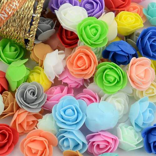 500PCS Mini PE Foam Rose Flower Head Artificial Rose Flowers