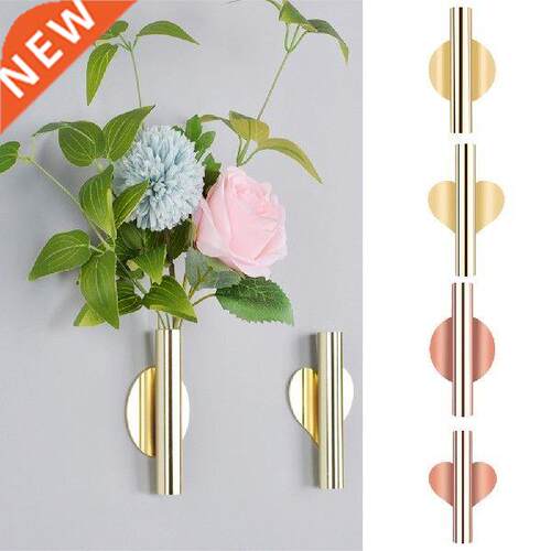 Creative Rose Golden Stainless Steel Vase Wall Holder