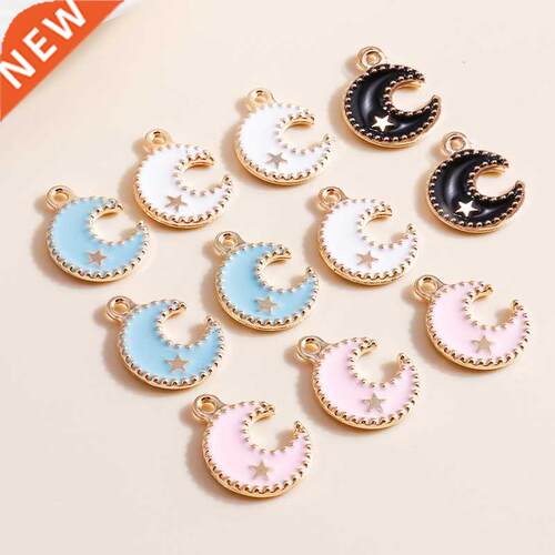 10pcs 12*17mm  Color Cartoon Crescent Moon Charms for Jewel