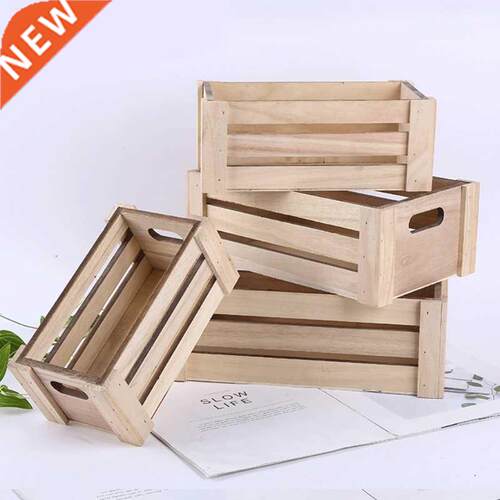 Creative Rectangular Wooden Desktop Storage Basket Desk Orga