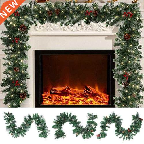 1.8m Christmas Rattan Wreath LED Light Pine Needles Light