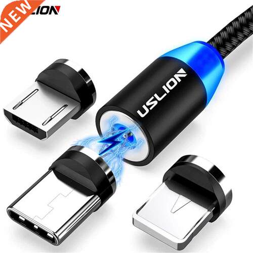 Magnetic USB Cable For iPhone 12 11 Samsung Type C Cable LED