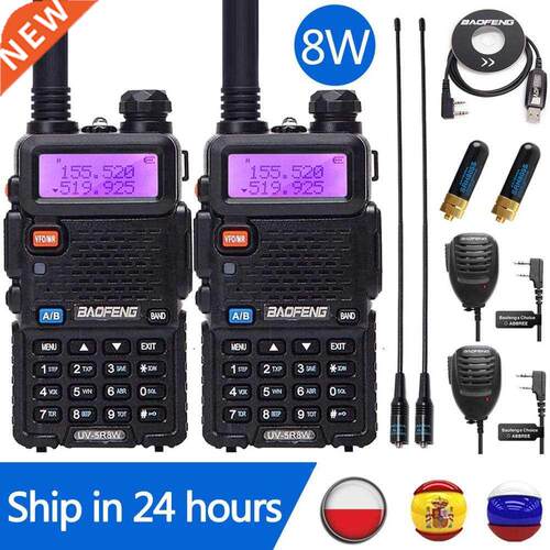 2 pcs Baofeng UV-5R 8W Hgh Powerful 10km Long Range Walke