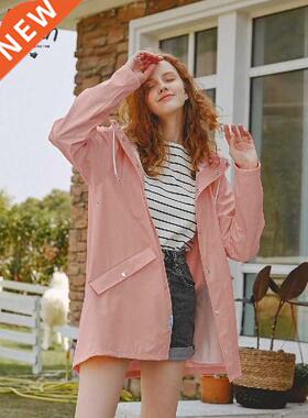 Pnk Outdoor Rancoat Women Hoode Short Zpper Motorcycle
