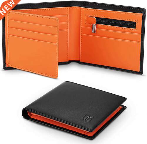 TEEHON Genune Leather Wallet Men Slm RFD Purse Card Holde
