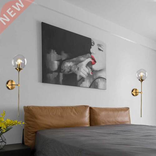 Modern Glass Wall Lamp Creative Golden Sconces Round Nordic