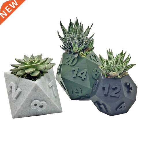 Resin Flower Pot Dice-shaped Decorative Planter Plant
