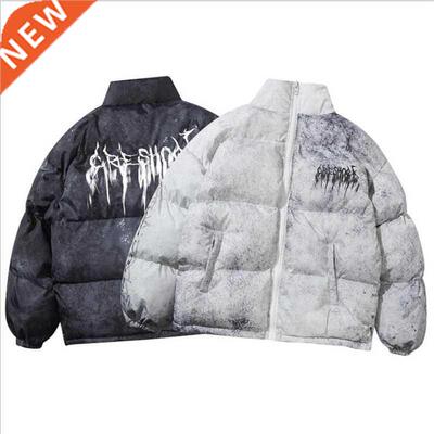 Men Hip Hop Oversize Padded Bomber Jacket Coat Sreetwear Gra
