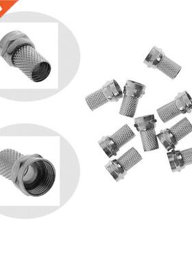 10Pcs 75-5 F Plug Connector Screw On Type For RG6 Satellte