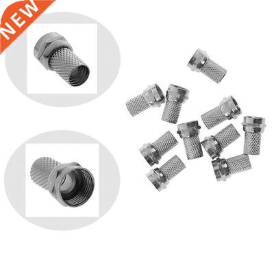 10Pcs 75-5 F Plug Connector Screw On Type For RG6 Satellte