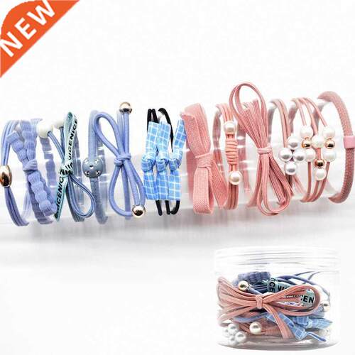 YVLAH 12Ps/Set New Hair Ring Colorful Rubber Band Sweet He