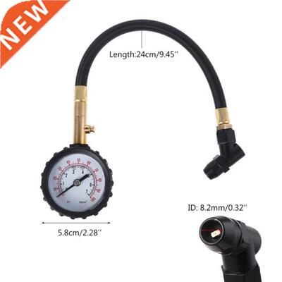 Rubber Tire Pressure Gauge Heavy Duty Tire Inflator Clear Ti