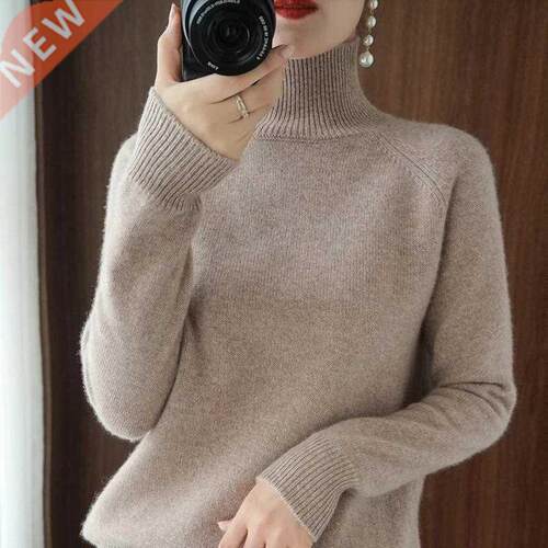 Women Turtleneck Cashmere Sweater Autumn Winter Sloid Color