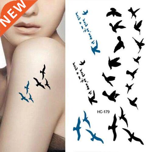 Female Fashion Birds Fly Temporary Waterproof Tattoo
