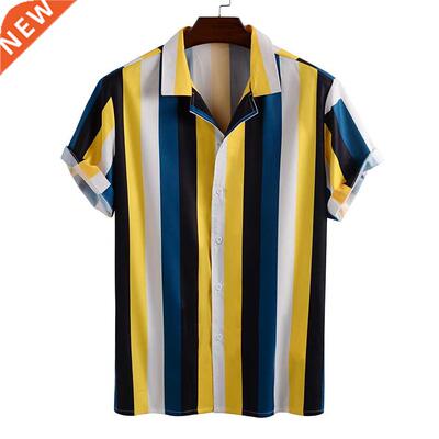 Summer Mens Shirt Top Casual Short Sleeve Hawaiian Shirts St