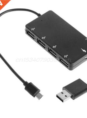 Micro USB OTG 4 Port Hub Power Charging Adapter Cable For Sm